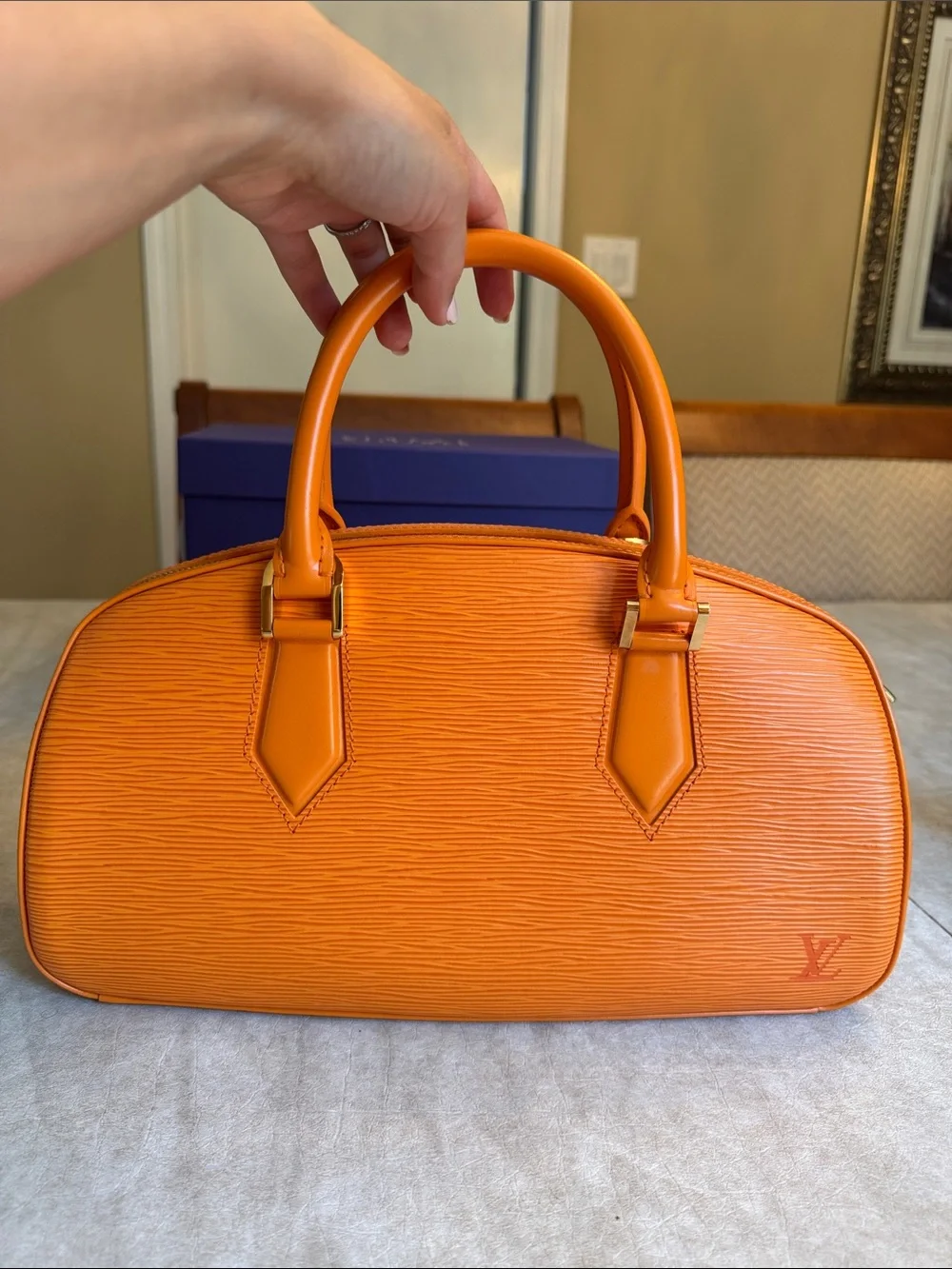 Louis Vuitton Orange Leather Satchel